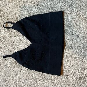 Black Ribbed Bralette Crop Top